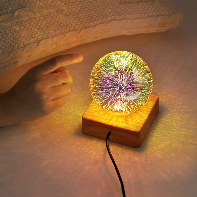 Нічник 3D Кришталева куля MYT10257, RGB+Warm Light