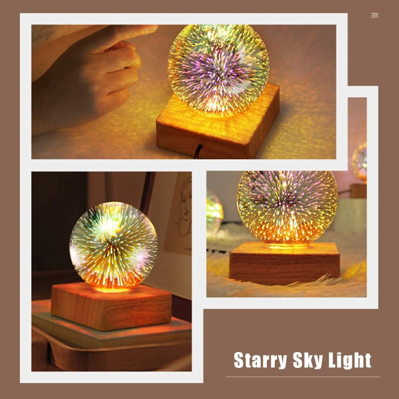 Нічник 3D Кришталева куля MYT10257, RGB+Warm Light