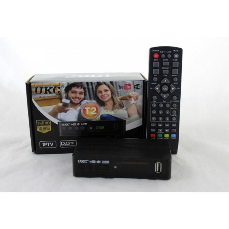 Тюнер DVB-T2 UKC T2-0967 (приймач DVB-T2 для цифрового телебачення з підтримкою Wi-Fi адаптера)