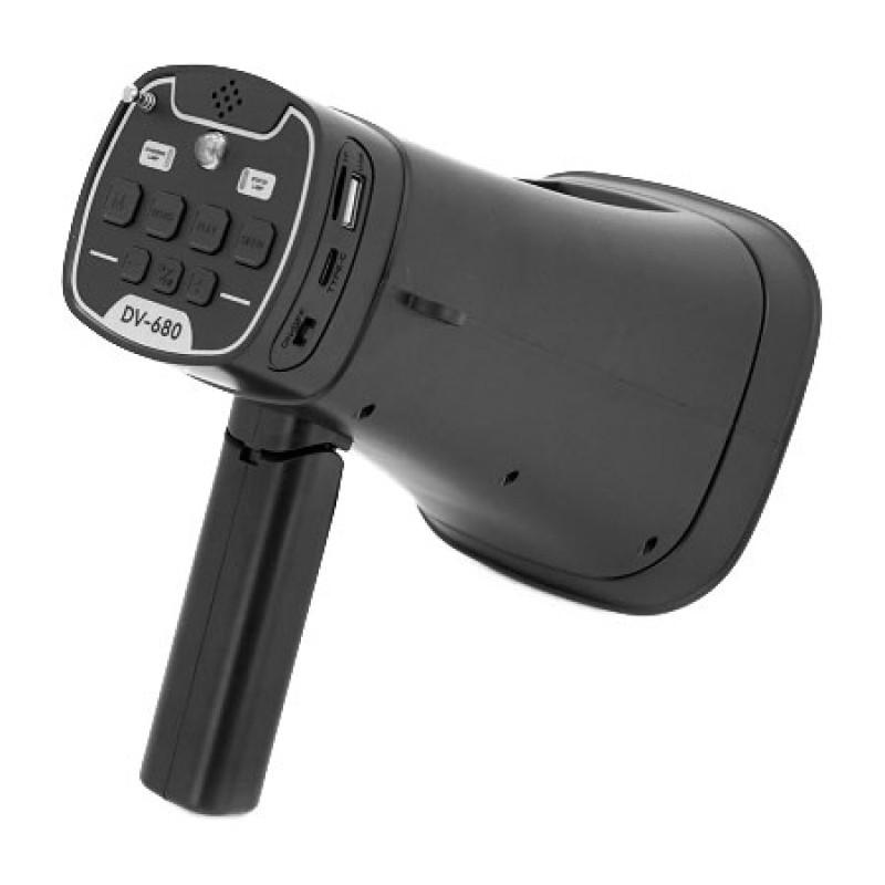 Гучномовець Megaphone DV680, 15W, Bluetooth, USB/TF, радіоприймач, запис голосу, сирена, ліхтар, акб, ЗП Type-C + Solar