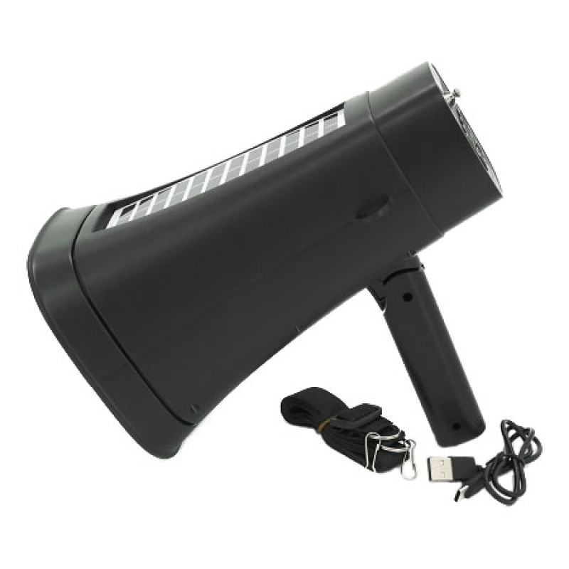 Гучномовець Megaphone DV680, 15W, Bluetooth, USB/TF, радіоприймач, запис голосу, сирена, ліхтар, акб, ЗП Type-C + Solar