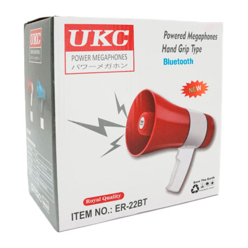 Гучномовець Megaphone ER-22BT, 15W, Bluetooth, USB, microSD, запис голосу, живлення акб 1*18650, ЗП USB