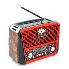 Радіоприймач Golon RX-455S з USB/SD, із сонячною панеллю та ліхтариком, живлення від 220В+АКБ+2*LR20