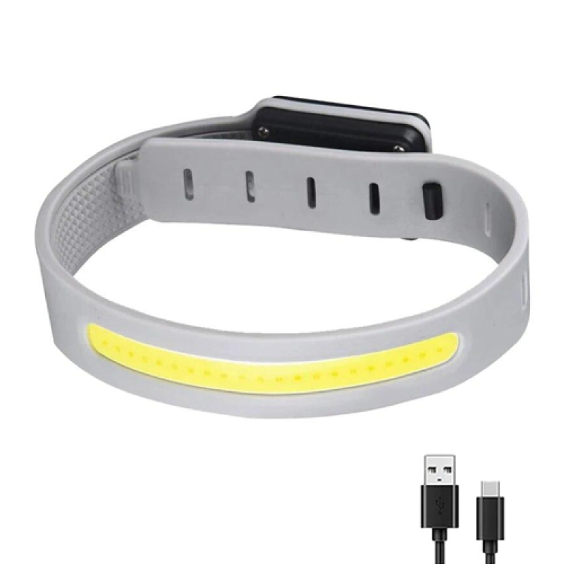 Світлодіодний LED браслет безпеки YD2307-COB(white+red), Waterproof, Li-Ion акумулятор., ЗУ Type-C
