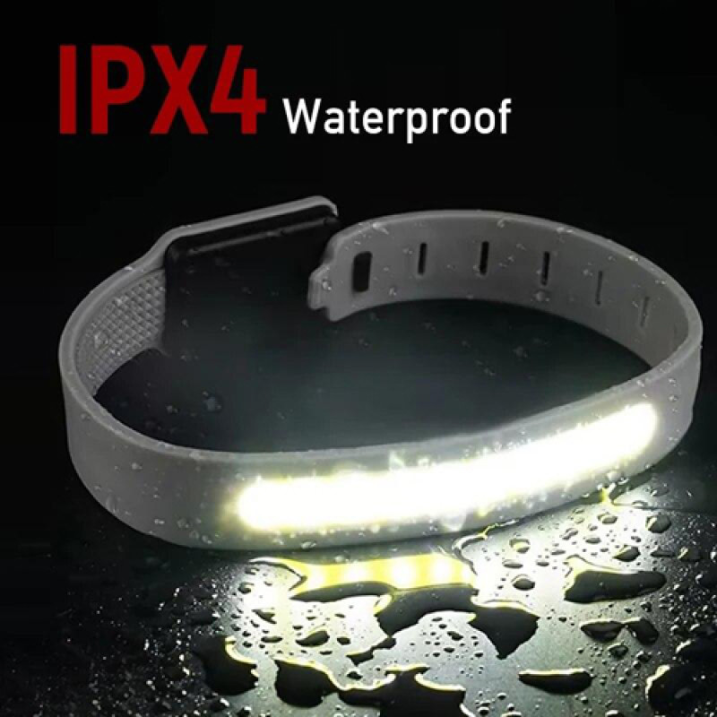 Світлодіодний LED браслет безпеки YD2307-COB(white+red), Waterproof, Li-Ion акумулятор., ЗУ Type-C