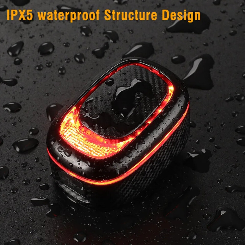 Велофара A5P-LED(red), виносна кнопка, Waterproof, ЗУ Type-C, Li-Ion акк., дзвінок