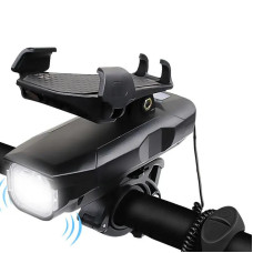 Велофара BG-1951/HJ-068, 500LM, Power Bank, Li-Ion акумулятор, ЗУ Type-C, дзвінок, кріплення під телефон