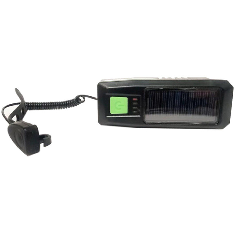 Велофонарь с сигналом LY-17-XPE, солн. батарея, выносная кнопка, Waterproof, Li-Ion аккум., ЗУ microUSB оптом в Украине