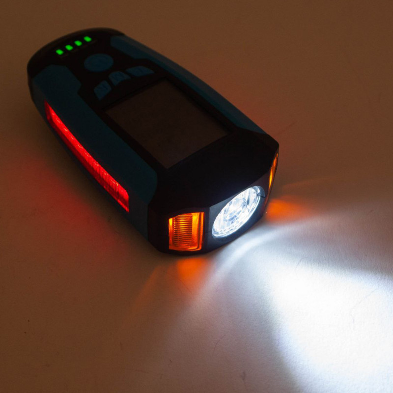 Велофара з комп'ютером, сигналом і сигналізацією AS0808-XPG+2LED(yellow)+2COB(red), виносна кнопка, Waterproof, аккум., ЗУ microUSB