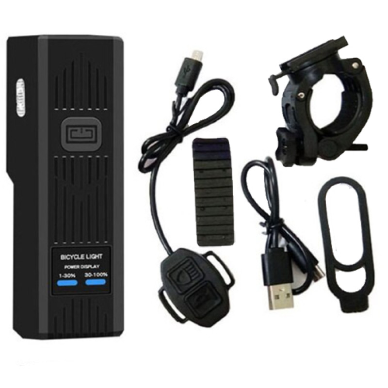 Велофара з сигналом MT-007-T6, 450Lum, Li-Ion акум. (2200mAh), кнопка винесення, Waterproof, ЗУ Type-C