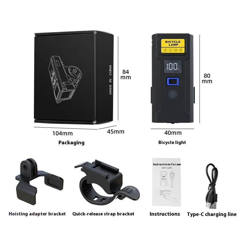 Велофара з сигналом Q091, 250LM, Li-Ion акумулятор, ЗУ Type-C, індикація заряду