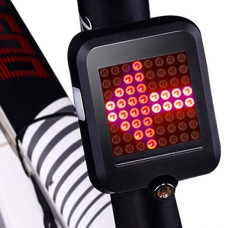 Велоліхтар AQY-0100 з автоматичним зазначенням поворотів (red+yellow) + лазер, waterproof, ЗУ microUSB, Li-Ion акумулятор.