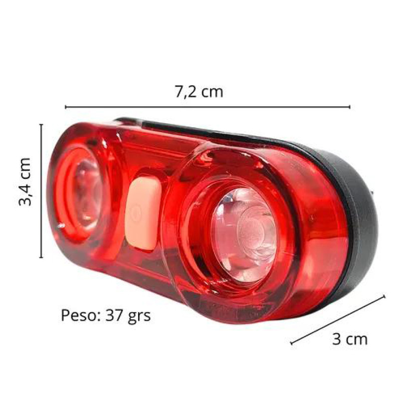 Велоліхтар DMFL-535-2LED STOP, Li-Ion акумулятор, ЗУ Type-C