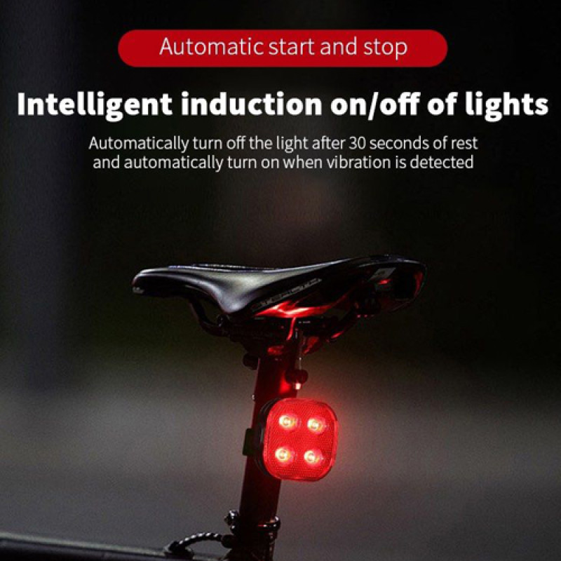 Велоліхтар FY-328S-4LED(red) з автоматичною системою START/STOP, waterproof, Li-Ion акумулятор, ЗУ Type-C