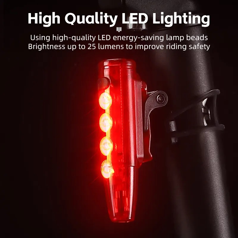 Велоліхтар LEADBIKE LD77-LS-4LED з лазерною розміткою, waterproof, Li-Ion акумулятор, ЗУ Type-C