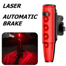 Велоліхтар LEADBIKE LD77-LS-4LED з лазерною розміткою, waterproof, Li-Ion акумулятор, ЗУ Type-C