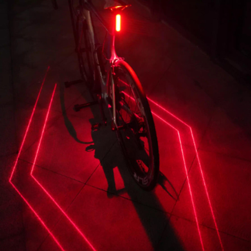 Велоліхтар LEADBIKE LD80-6LED з лазерною розміткою, waterproof, Li-Ion акумулятор, ЗУ Type-C