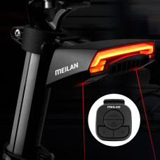 Велоліхтар Meilan X5 із зазначенням поворотів (red+yellow) та лазерною розміткою, waterproof, ЗУ micro USB, Li-Ion акумулятор