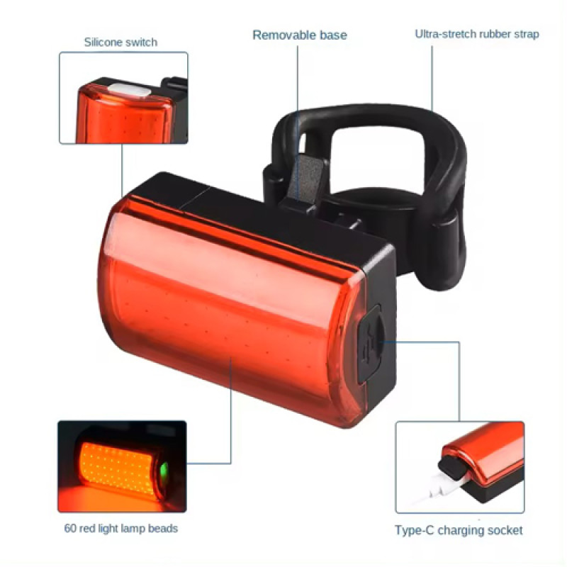 Велоліхтар MY-2105-60LED, waterproof, Li-Ion акумулятор, ЗУ Type-C
