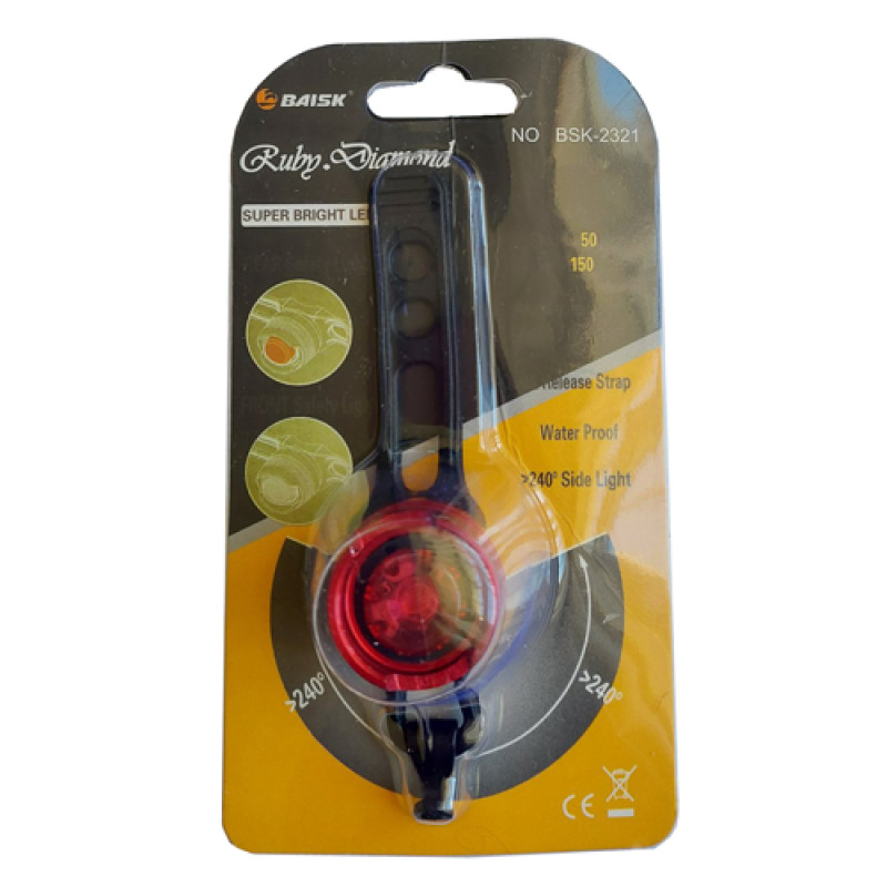 Велофонарь STOP 2321/TY-06/HJ-016-1LED, Waterproof, ALUMINUM, 2хCR2032 оптом в Украине