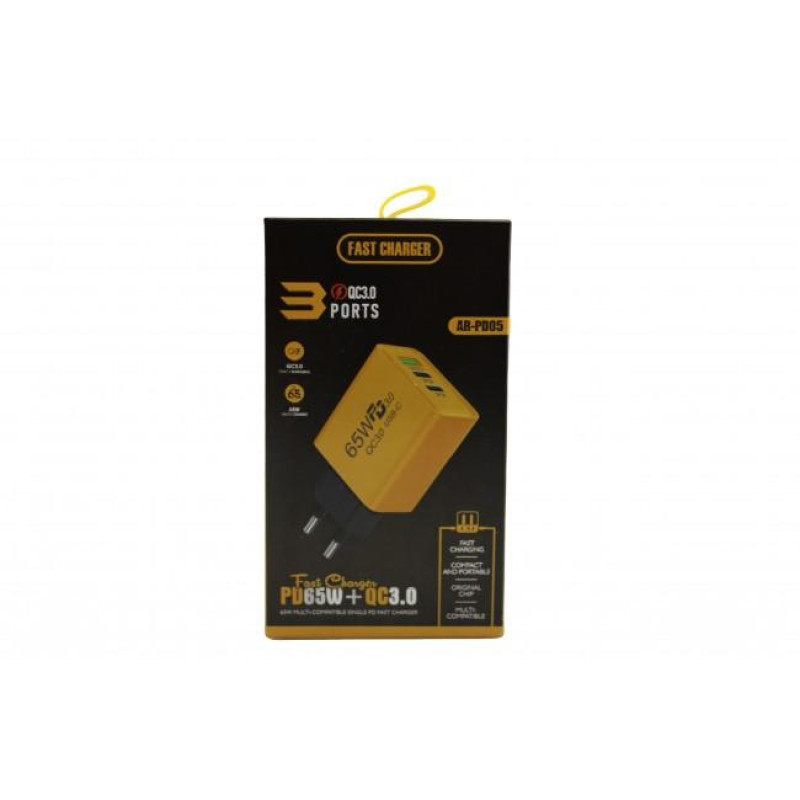 Адаптер USB та 2 TYPE C 65W