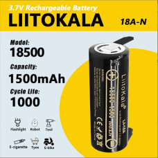 Акумулятор 18500, LiitoKala Lii-18A-N, 1500mah, з контактами під паяння, ОРІГІНАЛ
