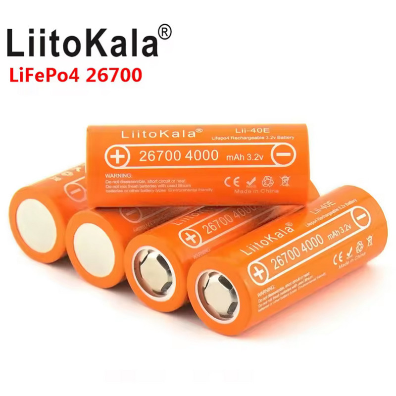 Акумулятор 26700, LiitoKala Lii-40E, 3.2V, 4000mAh, ОРИГИНАЛ