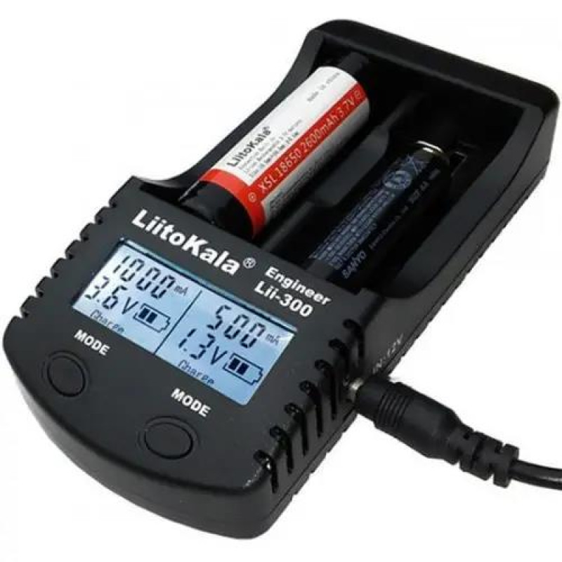Зарядний пристрій LiitoKala Lii-300, 2 × AA/ AAA/ 26650/ 22650/ 18650/ 17670/ 18500/ 18350/ 17500/ 17335/ 14500/ 16340/ 10440