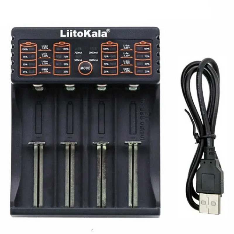 Зарядний пристрій LiitoKala Lii-402, POWER BANK, 4×-18650, АА, ААА Li-Ion, LiFePO4, Ni-Mh, ОРІГІНАЛ