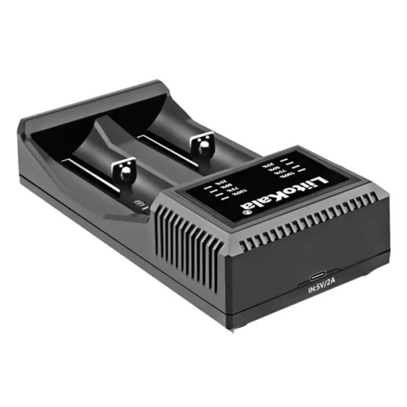 Зарядний пристрій LiitoKala Lii-C2, 2×21700/ 26650/ 18350/ 16340/ 18500