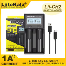 Зарядний пристрій LiitoKala Lii-CH2, 2×26650 /21700 /20700 /18650 /18490 /18350 /17670 /175000 /16340 /14500 /10440 / AA / AAA