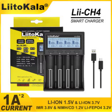 Зарядний пристрій LiitoKala Lii-CH4, 4×26650 /21700 /20700 /18650 /18490 /18350 /17670 /175000 /16340 /14500 /10440 / AA / AAA