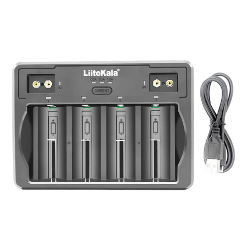 Зарядний пристрій LiitoKala Lii-D4, 4×26650/ 18650/ 21700/ 18500/ 26700/ 16340/ 22650/ AA/ AAA/ AA