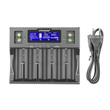 Зарядний пристрій LiitoKala Lii-D4XL, 4×21700/ 18650/ 26650/ 26700/ 32700/ AAA/ 9V