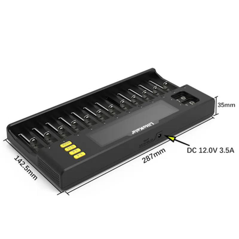 Зарядний пристрій LiitoKala Lii-S12, 12×26700/ 26650/ 2170/0 18650/ AA/ 9V