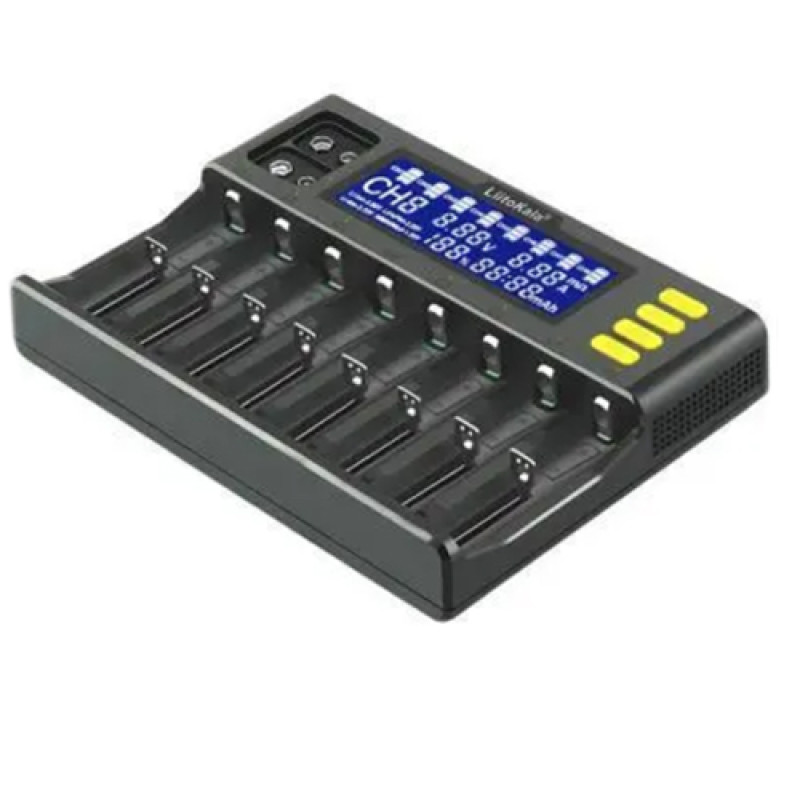 Зарядний пристрій LiitoKala Lii-S8, 8×-AA, AAA, 18650, 26650, 21700 Li-ion, LiFePo4, Ni-Mh ОРИГІНАЛ