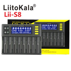 Зарядний пристрій LiitoKala Lii-S8, 8×-AA, AAA, 18650, 26650, 21700 Li-ion, LiFePo4, Ni-Mh ОРИГІНАЛ