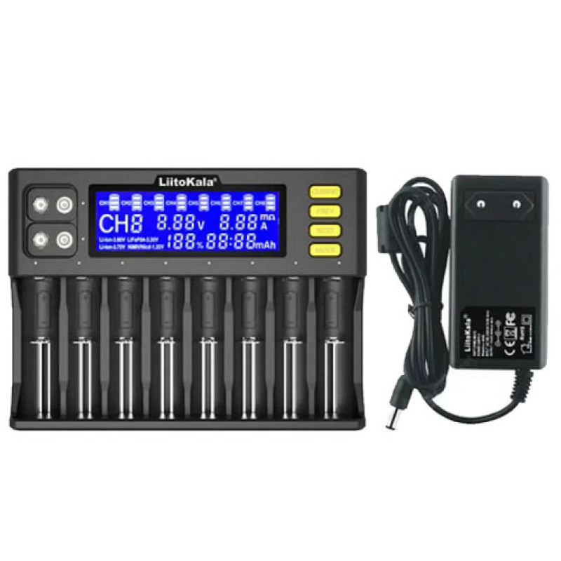 Зарядний пристрій LiitoKala Lii-S8, 8×-AA, AAA, 18650, 26650, 21700 Li-ion, LiFePo4, Ni-Mh ОРИГІНАЛ