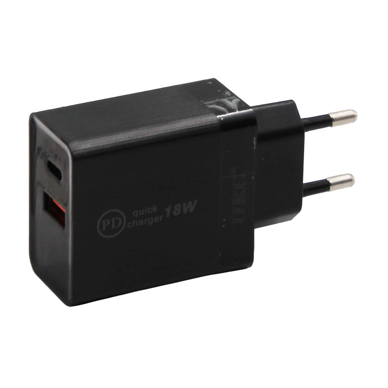 Адаптер Fast Charge 220v 18w PD 889 USB+Type-C